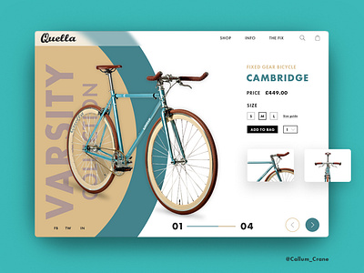 Quella bike ui concept customer journey design design app ecommerce experience design fixedgear graphic design illustrator marque product design product page typography ui ui ux user experience userinterface vector website