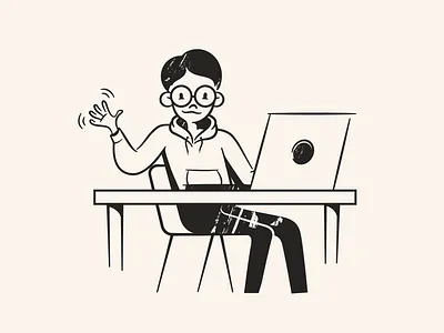 Hullo! art illustration retro vector