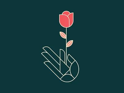 Growth Mindset graphic design growth growth mindset hand lineart rose rose logo