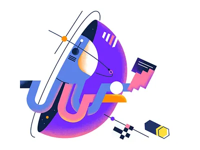 Robot Octopus art branding character color colorful creative flat illustraion illustration inspiration line octopus pop art robot typography