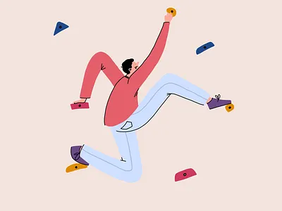 Bouldering character design hand drawn illustration procreate