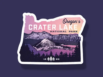 Crater Lake National Park badge branding camp camping illustration logo merica merica clothing co. mountains outdoors patch sticker vector