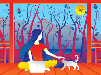 peace...... art beautiful beauty blue cat colors colours design dreams finearts girl hair illustration india landscape orange peace red vector yellow