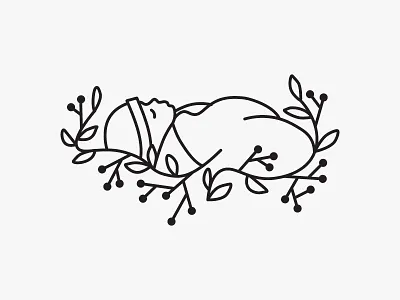 Newborn Baby baby baby illustration birth center black and white illustration line art minimal modern new baby newborn simple