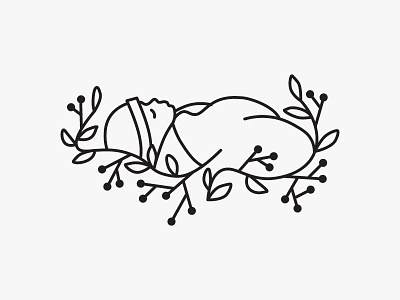 Newborn Baby baby baby illustration birth center black and white illustration line art minimal modern new baby newborn simple