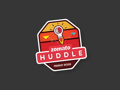 Zomato Huddle Laptop Sticker concept huddle idea illustration laptop sticker logo new idea product design sticker think out of the box zomato