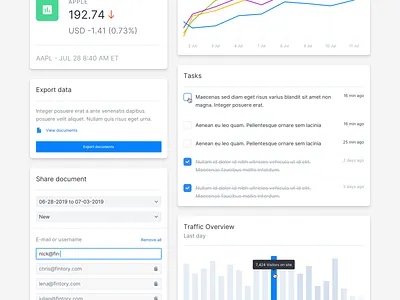 UI Elements - Financial Technology banking chart clean components dashboard design system finance graph library modals trading ui user experience user interface ux