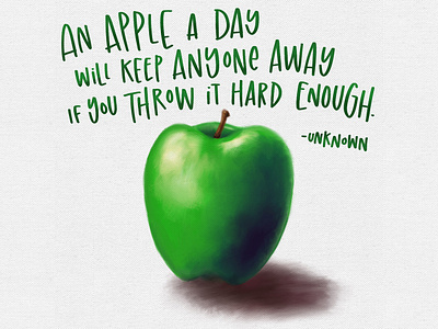 Apple A Day - lettering and painting apple handlettered handwriting illustration lettering painted painting