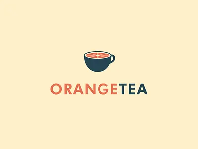 Orange Tea Logo branding cup gree illustration logo minimal orange orange juice orange logo oranges tea