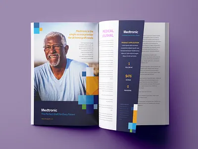 Medtronic - The Perfect Graft Ad Concept ads advertising article blue branding branding concept magazine med device medical device medtronic paper photo print publication purple spread
