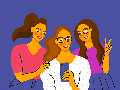 Three sisters illustration digital girls photo