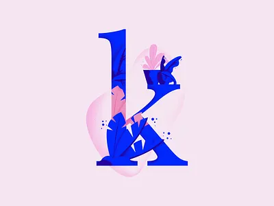 36daysoftype • K 2d 2d art 36daysoftype 36daysoftype k affinitydesigner color colorful design flat illustration minimal pastel plants typography vector
