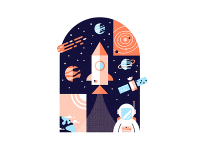 This must be the space. astronaut illustration nasa planets space illustration