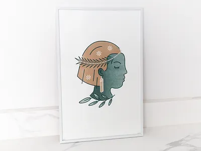 Spice Lady Riso Print anise cinnamon cooking illustration kitchen lady print riso riso print riso printing risograph rosemary sage spice spices star anise woman