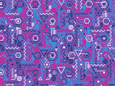 'LogaRhythm' Pattern digital art estampa generative geometric geometry hexagon illustration memphis pattern pattern design repeating triangle vector