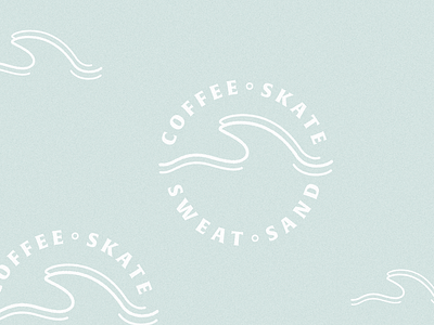 Coffee•Skate•Sweat•Sand badge badge design branding coffee design identity illustration sand skateboard skateboard design surf vector wave
