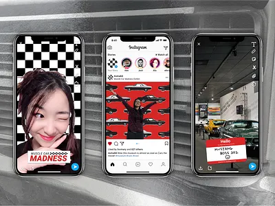 Muscle Car Madness - Social Media app design exhibit design exhibition graphic design instagram museum social media typography