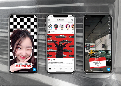 Muscle Car Madness - Social Media app design exhibit design exhibition graphic design instagram museum social media typography