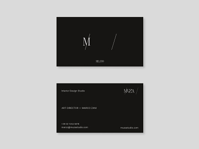 Business Card Design for Muza brand design brand identity branding business card graphic design logo minimal minimal logo minimalism print print design