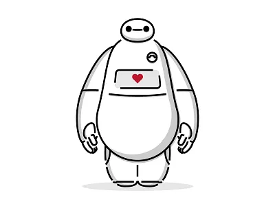 Baymax baymax big hero 6 comic comic art fun heart icon illustration line art line work love robot