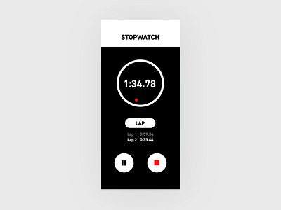 Daily UI #014 - Stopwatch UI daily ui stopwatch stopwatch app stopwatch concept timer app