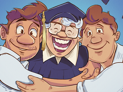 Graduation ad adcampaign branding character characterdesign design illustration medicare