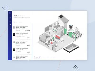 Interactive Isometric Home app clean design flat illustration illustrator interaction interactive ui ux vector web website
