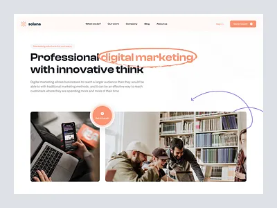 Digital marketing - Service agency digital digital marketing figma image landing page marketing orange service ui user interface ux web web design webdesign website