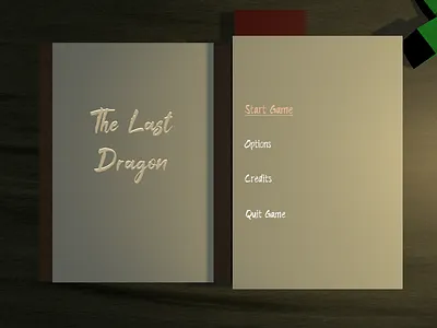 Game Main Menu Book Design | The Last Dragon 3d art game game ui ui unity unity 3d ux