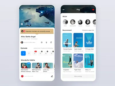 Video details page app black blue design icon intrest logo mobile oscar play red sketch tv ui ux video vip