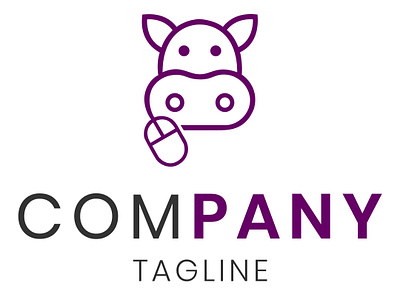 Hippo Mouse computers design hippo logo logodesign mouse