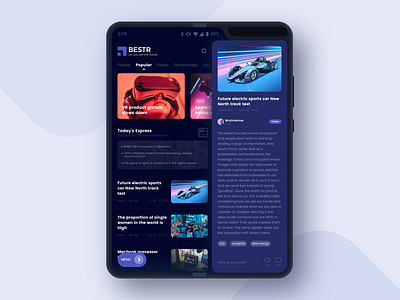 Bestr Information for Galaxy Fold app clean clear color design ui ux
