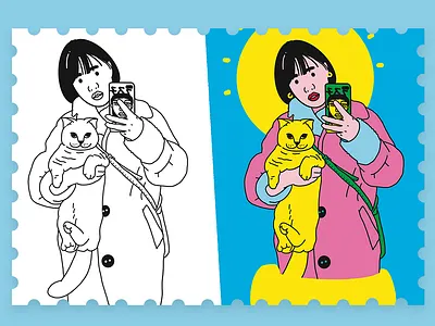 画自己 插画 设计