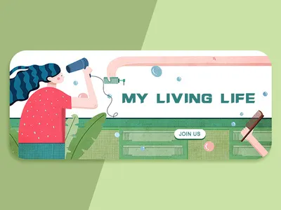 my life ui ux 人物插画 品牌 平面 插图 插画 插画练习 旗帜 网页 网页设计 设计