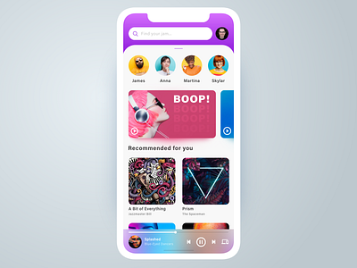 Colorful Mobile Music App adobe xd album art albums colorful mobile app music music app