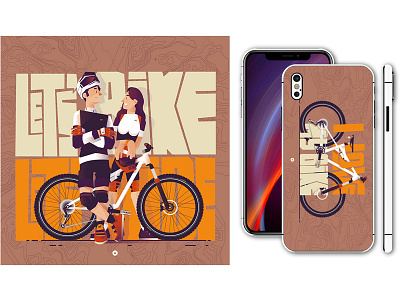 Let's bike, let's ride I bike cycling freeride illustration illustrator mountainbike mtb nature outdoor riding speed sport vector velo vtt vélo
