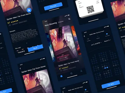 Themed Film Ticket Reservation film movie spider man ui ux