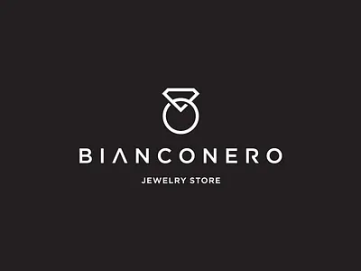 BiancoNero bianco black blend chain contrast diamond geometric jewelry minimal nero pacakging retail ring romania white
