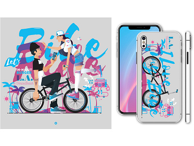 Let's bike, let's ride III bicross bike biking bmx cyclist freedom freeride freestyle illustration illustrator outdoor riding sport vector velo vélo