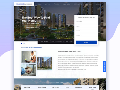 Purva Zenium Realestate Microsite design responsive website design ui ux