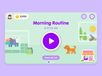 Timo_Kids Routine App app application color design flat home ios kid kids minimal mobile mobile app ui uiux ux