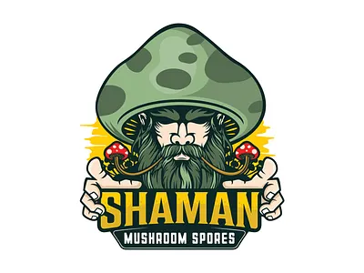 SHAMAN MUSHROOM SPORE branding design esport floral health illustration logo medical mushroom mushroom plant oldguy plant poison shaman spa sport logo vector wild wildlife