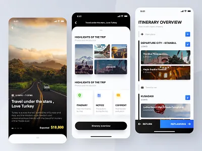 Itinerary editing app design ios iphone ui