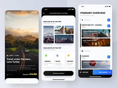 Itinerary editing app design ios iphone ui