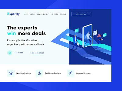 Expertcy Landing Page Concept agency blue brand branding expert expert sysytem figma illustration illustrator isometric isometric art landing page rates statistic uiux uiuxdesign ux web webdesign website