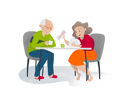 Morning coffee illustration coffee comic illustration voucher