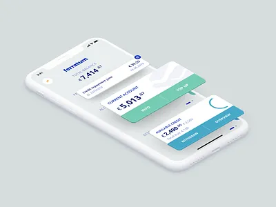 Ferratum Prime app design app ui ferratum finance app flat design isometric illustration