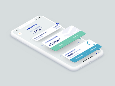 Ferratum Prime app design app ui ferratum finance app flat design isometric illustration