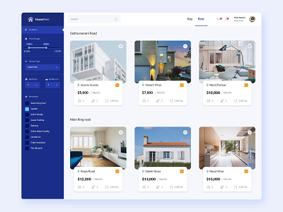HouseRent adobe xd agency app concept binbytes blue and white branding buy dashboad dashboard design design houserent rent ui uidesign ux ux ui uxdesign website xd