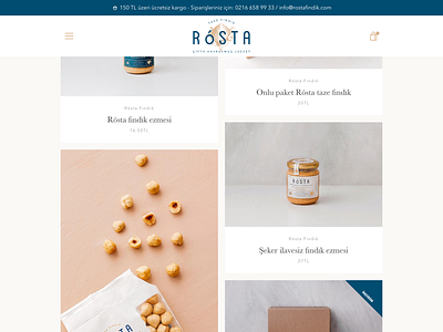 Rósta Hazelnut design ui web
